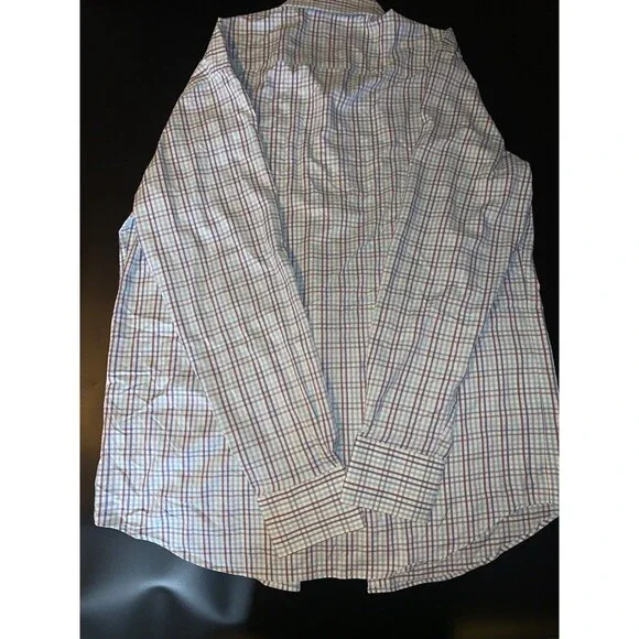 PETER MILLAR Men Size M Blue Multicolored Plaid Cotton Stretch Button-Up Shirt - Picture 2 of 8